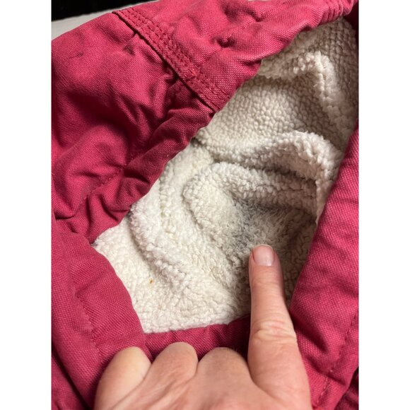 C.E. Schmidt women’s pink Hooded Work Jacket L Sherpa Lined Cotton canvas coat - Picture 16 of 16